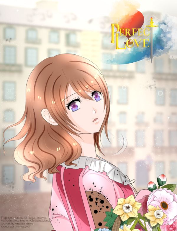 Grace with a basket of flowers, from Perfect Love, Christian Manga